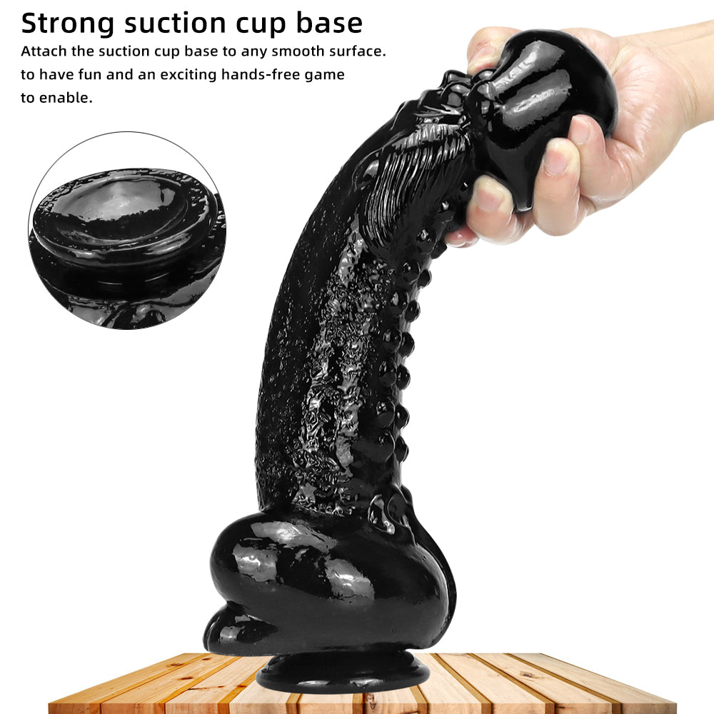 Alien Dildo Đen 11 Inch Lớn Bald Huyền Thoại Siêu To Khủng