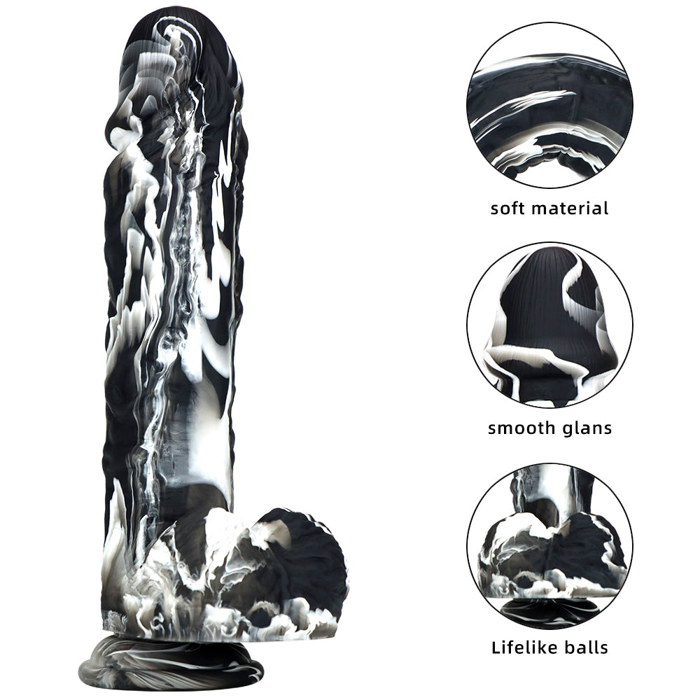 Dildo 25cm Khổng Lồ Dày Đa Màu Lấp Đầy Hoàn Hảo