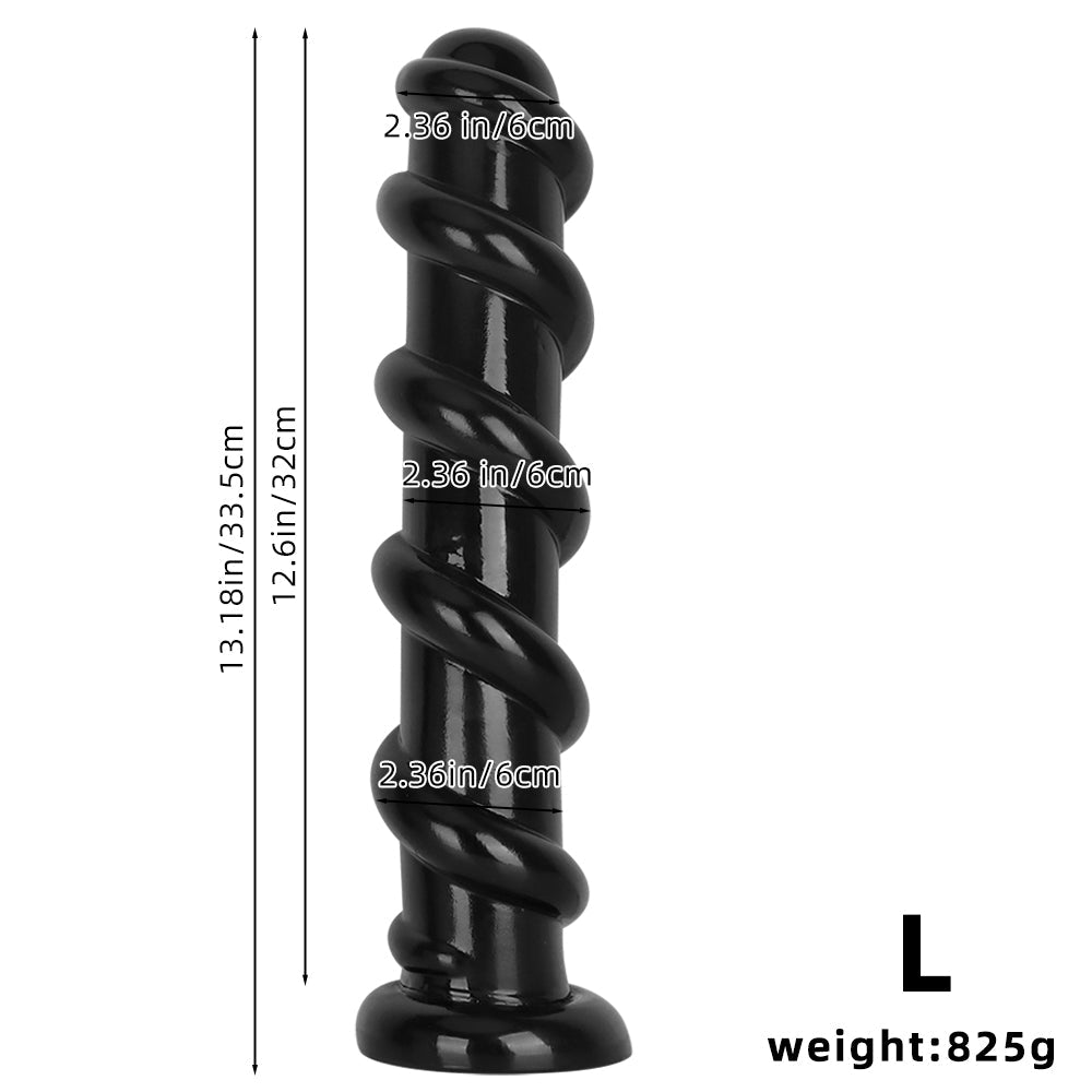 Dildo Black Spiral Xoắn 13" Siêu Dày Kích Thích Mọi Lỗ