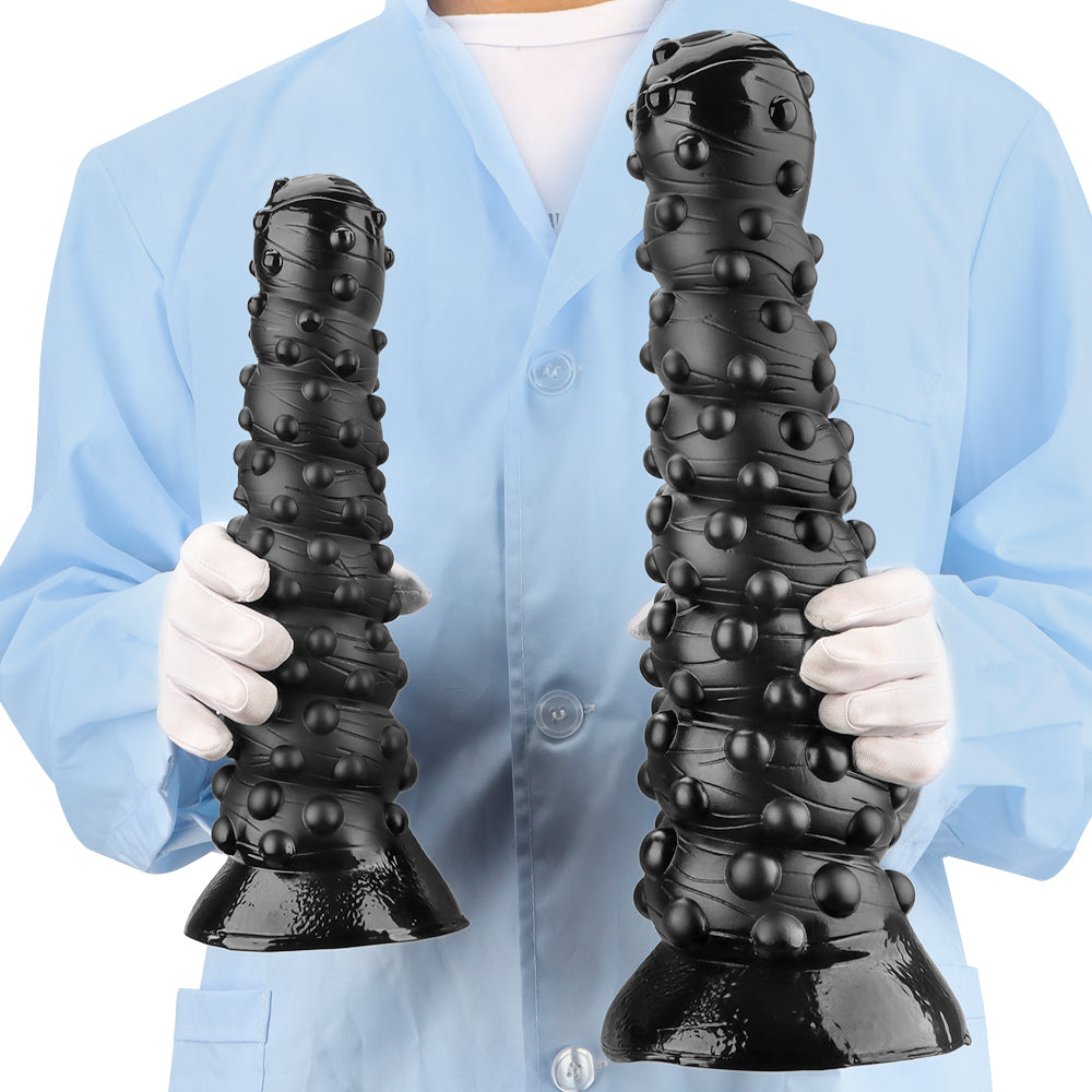 Bossy Dot Dildo Xoắn Đen 15