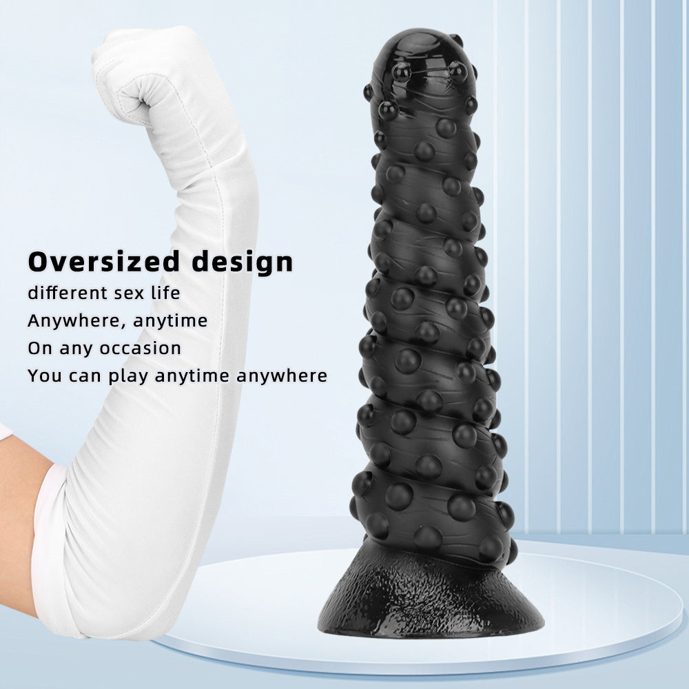Bossy Dot Dildo Xoắn Đen 15