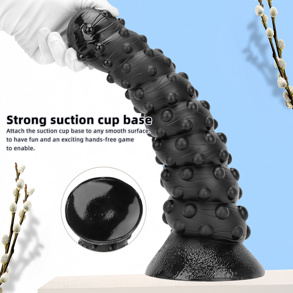 Bossy Dot Dildo Xoắn Đen 15