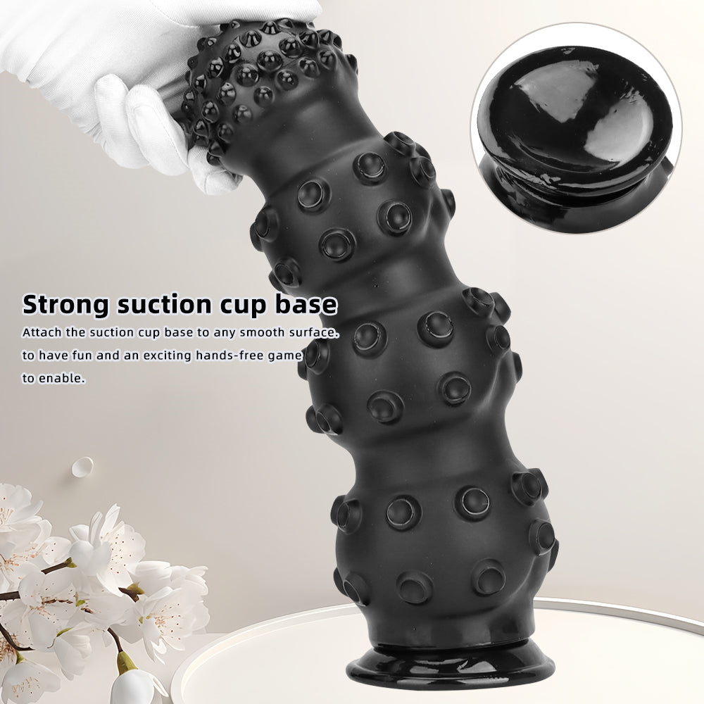 Tentacle Monster Dildo Đen 34cm Hạt Quái Vật Huyền Bí