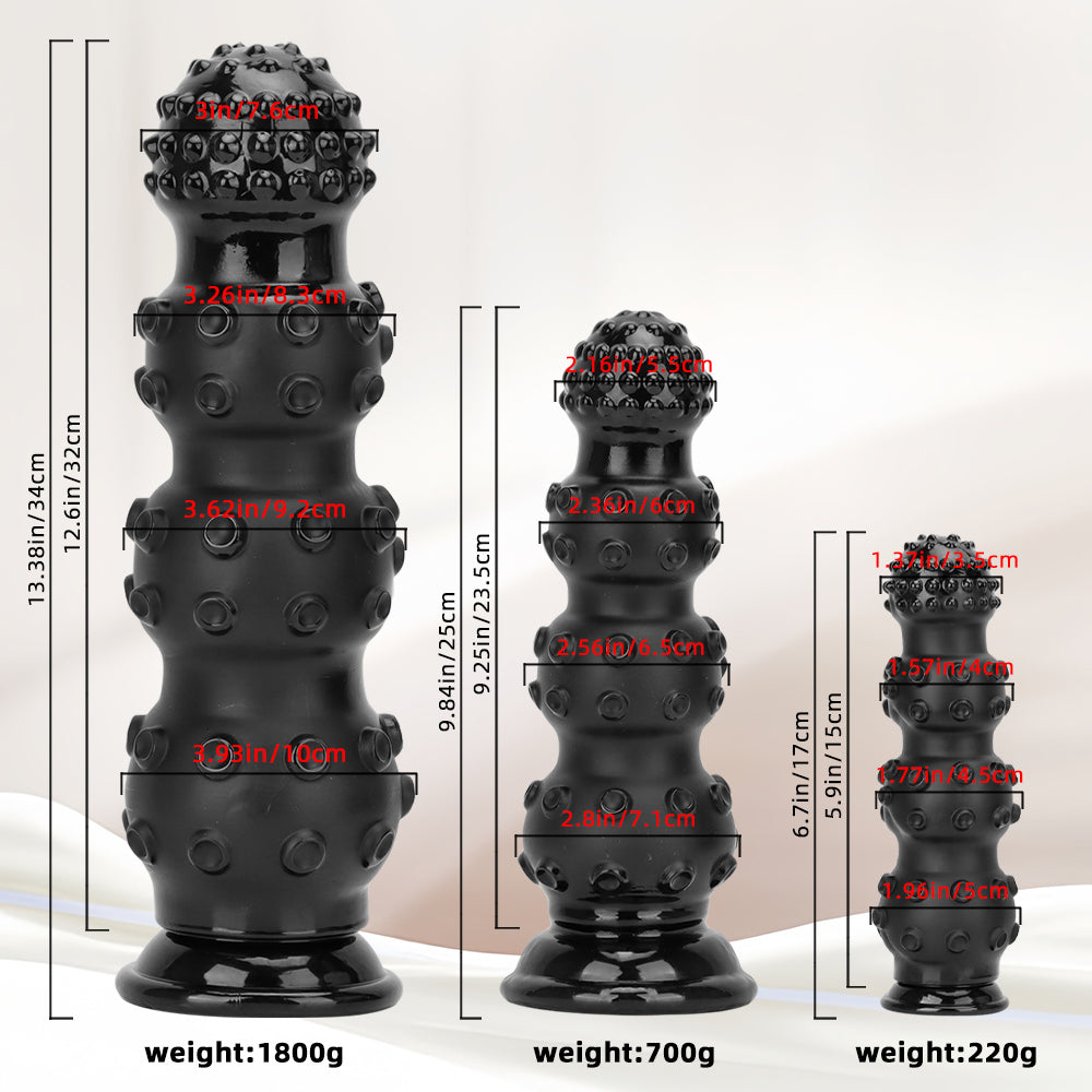 Tentacle Monster Dildo Đen 34cm Hạt Quái Vật Huyền Bí