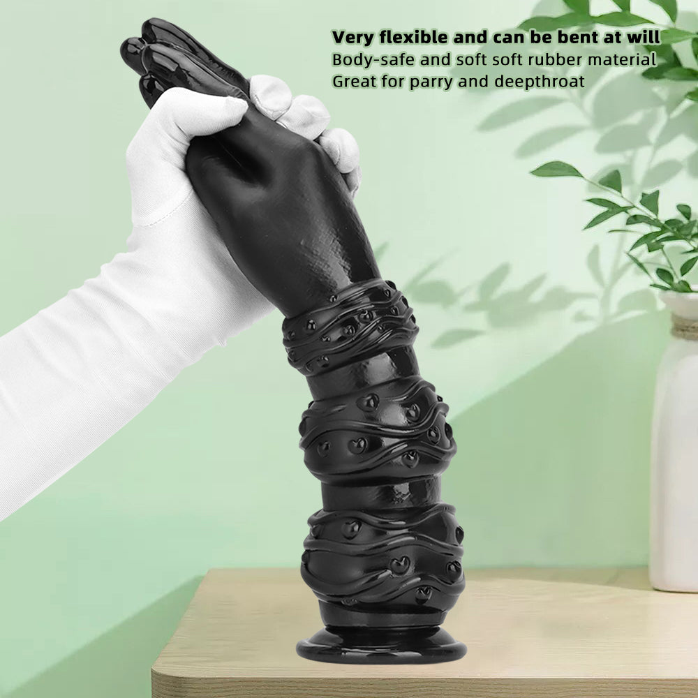 Fist Dildo Tay Đen 34cm 7.5cm Đường Kính Mạnh Mẽ Huyền Bí