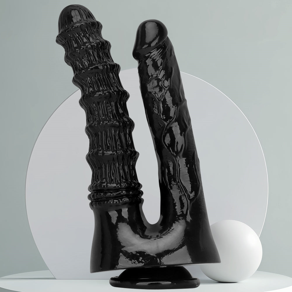 Dildo Đeo Đen Kép 10 Inch Thỏa Mãn Đỉnh Cao