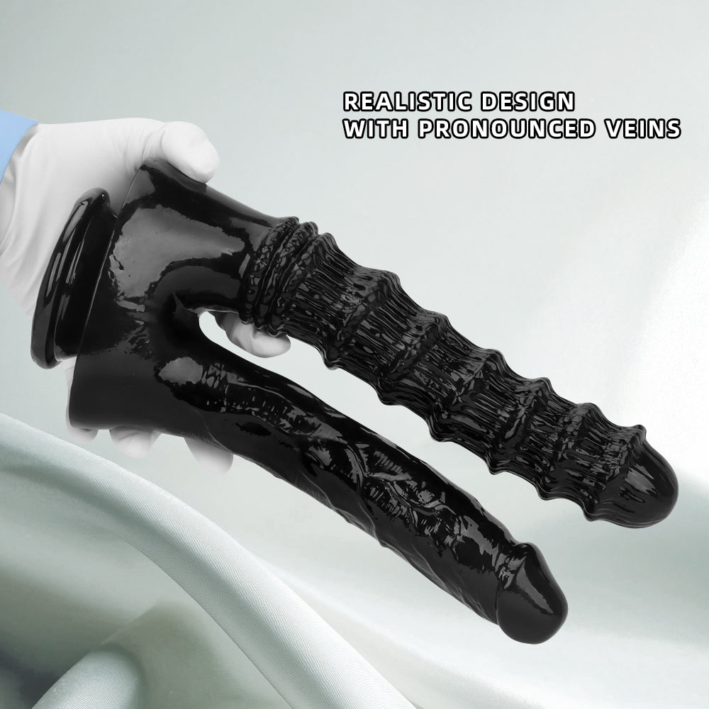Dildo Đeo Đen Kép 10 Inch Thỏa Mãn Đỉnh Cao