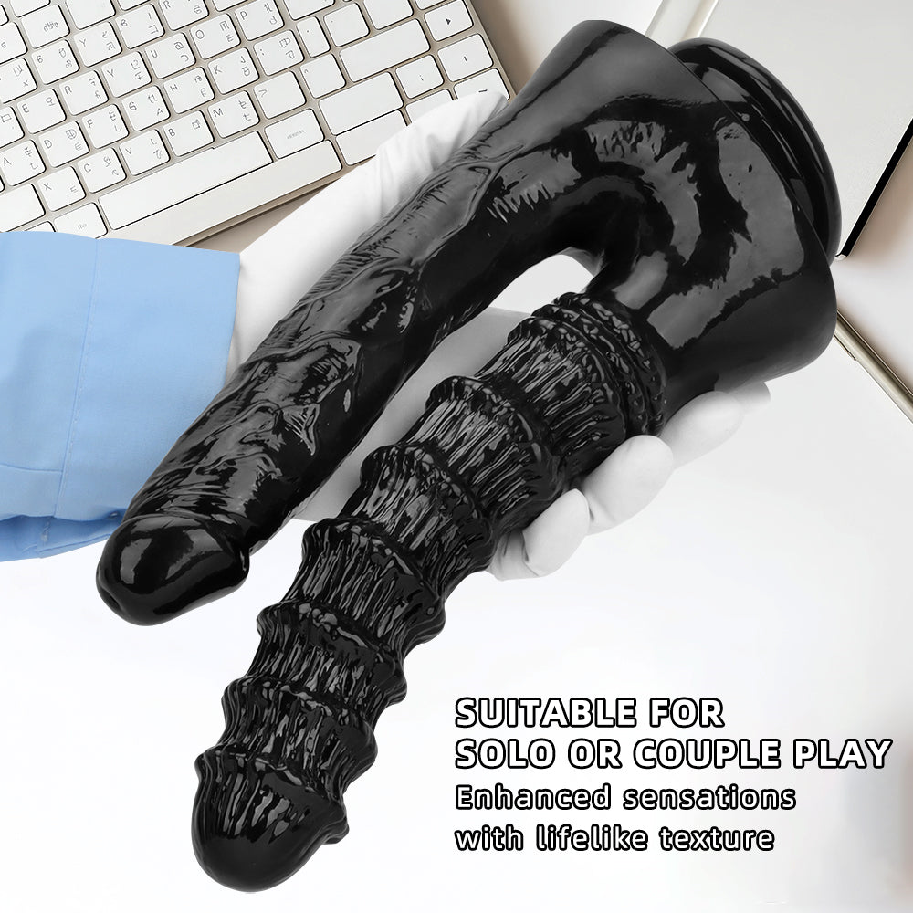 Dildo Đeo Đen Kép 10 Inch Thỏa Mãn Đỉnh Cao