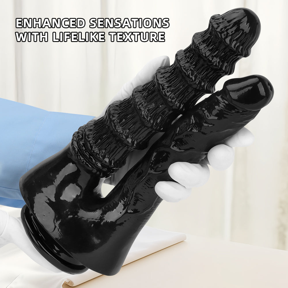 Dildo Đeo Đen Kép 10 Inch Thỏa Mãn Đỉnh Cao