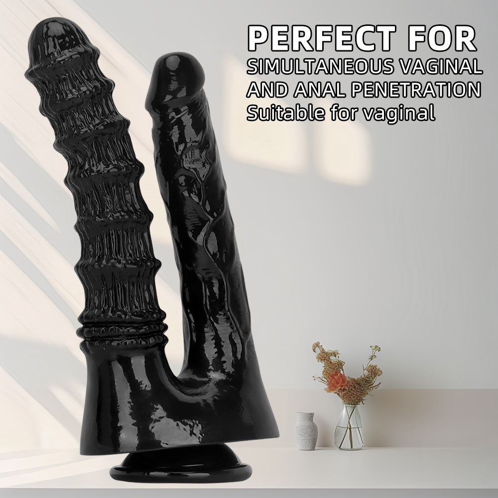Dildo Đeo Đen Kép 10 Inch Thỏa Mãn Đỉnh Cao