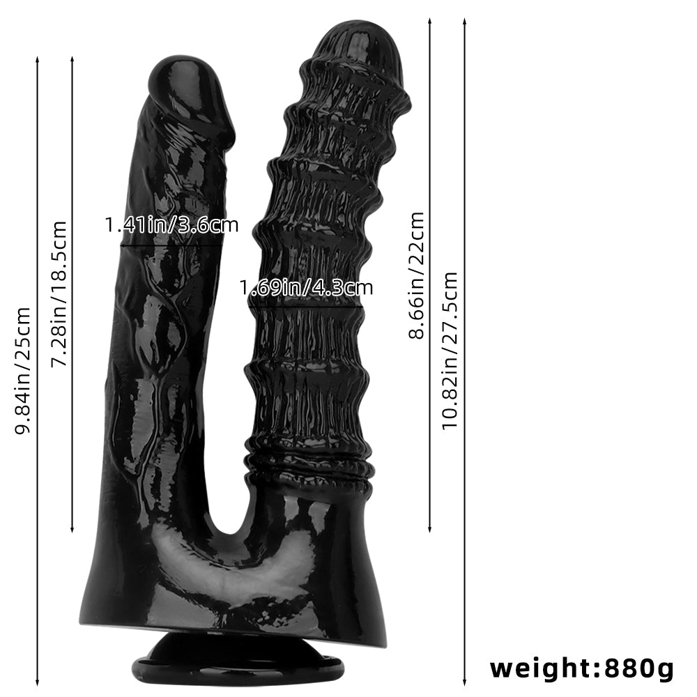 Dildo Đeo Đen Kép 10 Inch Thỏa Mãn Đỉnh Cao