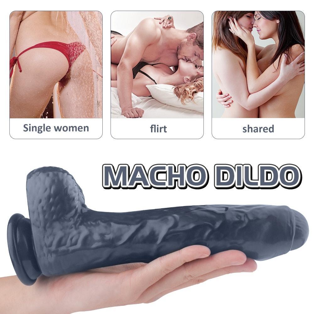 Dildo Đen 9Inch Mềm Lớn An Toàn Khoái Lạc