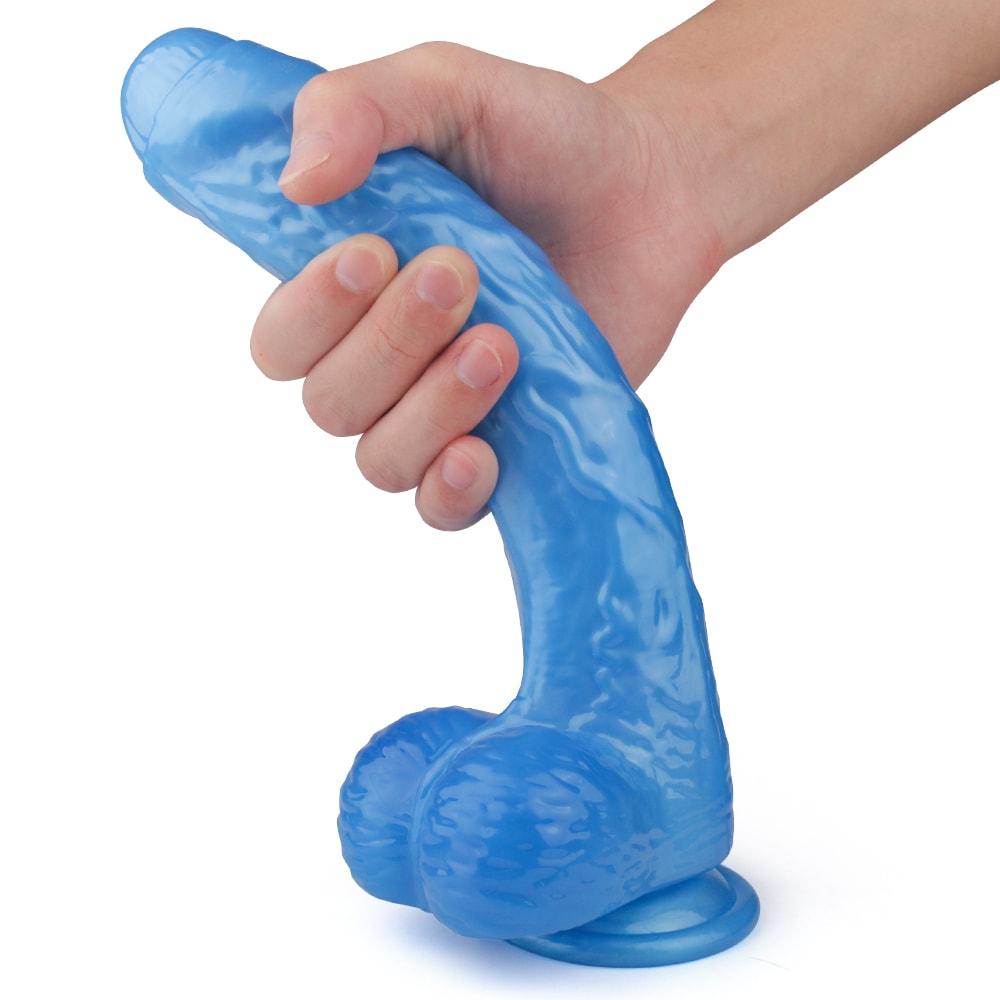 Dildo Đen 9Inch Mềm Lớn An Toàn Khoái Lạc