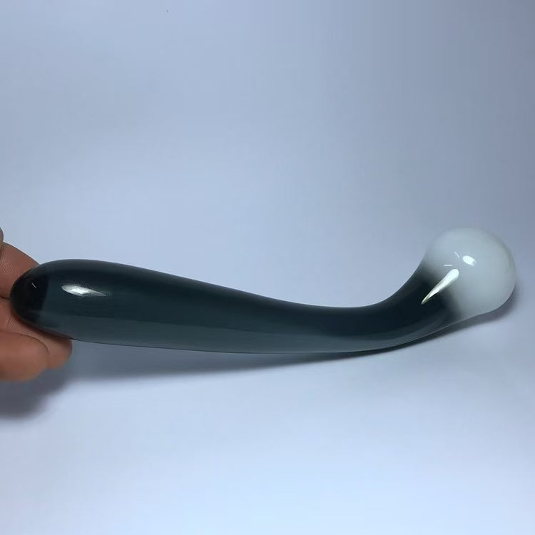 Glass Dildo Đen Trắng G-Spot 20cm Cao Cấp