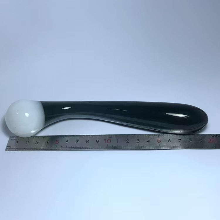 Glass Dildo Đen Trắng G-Spot 20cm Cao Cấp