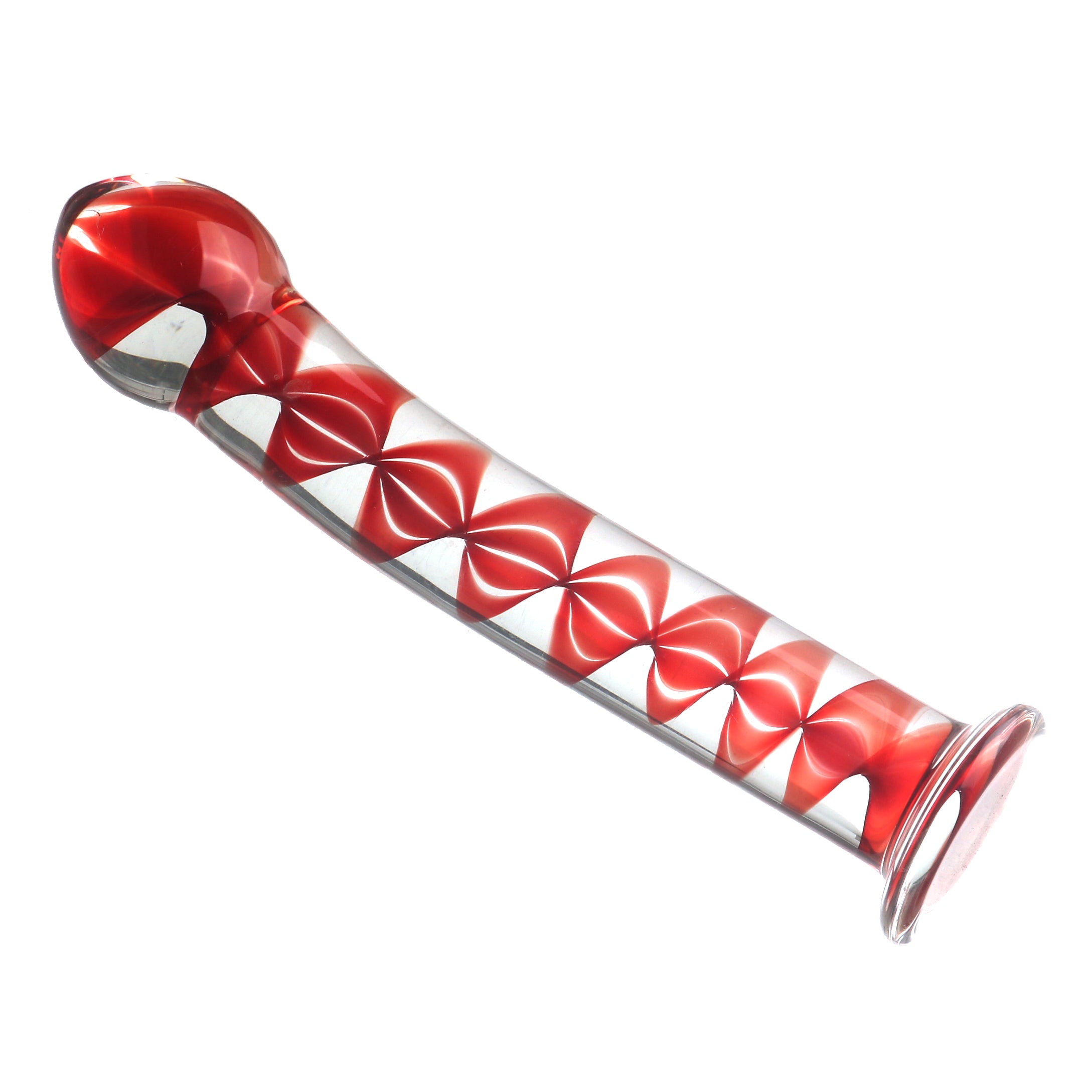 Dildo thủy tinh 17.5cm mịn lạnh pattern kích thích sâu thẳm