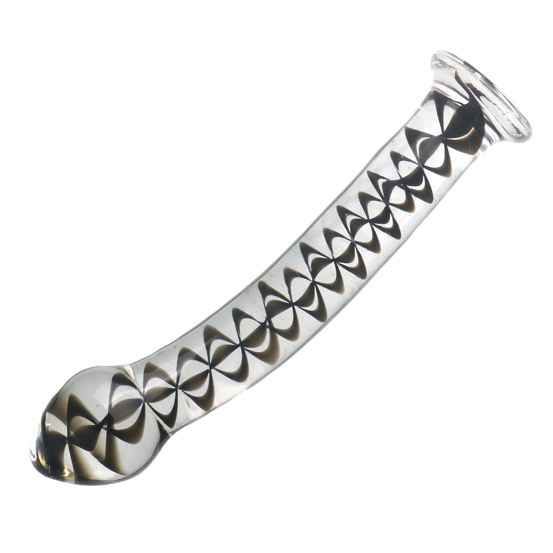 Dildo thủy tinh 17.5cm mịn lạnh pattern kích thích sâu thẳm