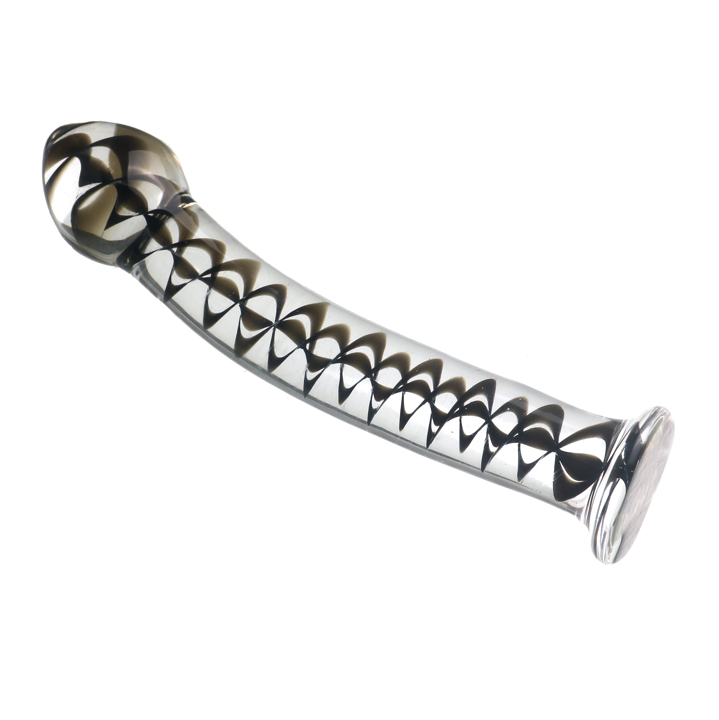 Dildo thủy tinh 17.5cm mịn lạnh pattern kích thích sâu thẳm