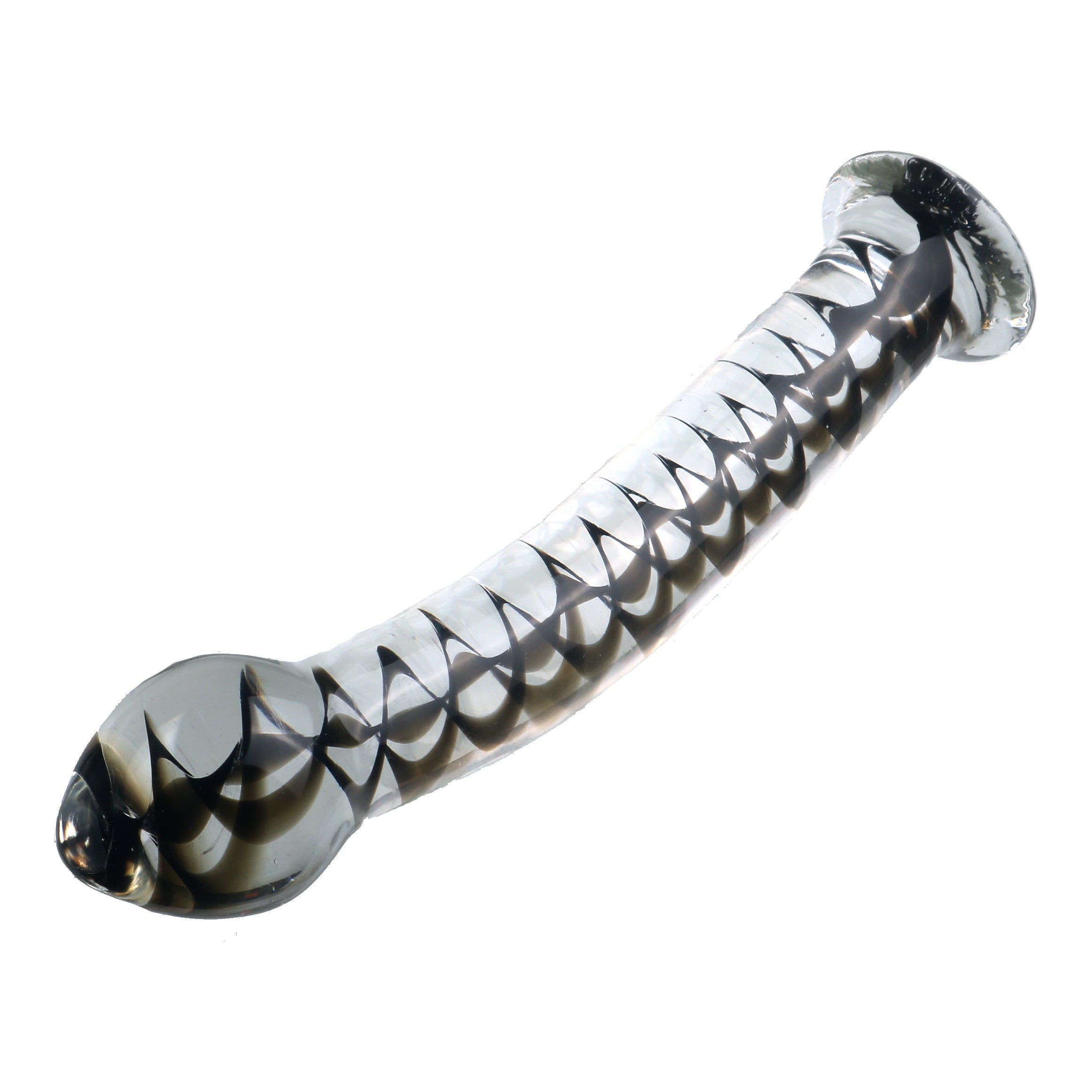 Dildo thủy tinh 17.5cm mịn lạnh pattern kích thích sâu thẳm