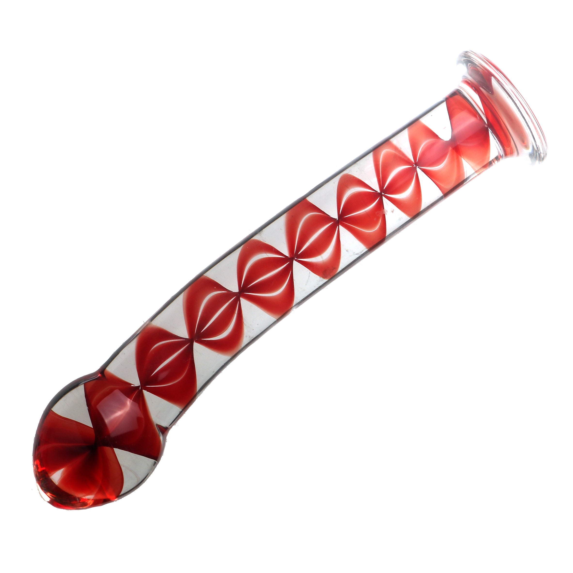Dildo thủy tinh 17.5cm mịn lạnh pattern kích thích sâu thẳm