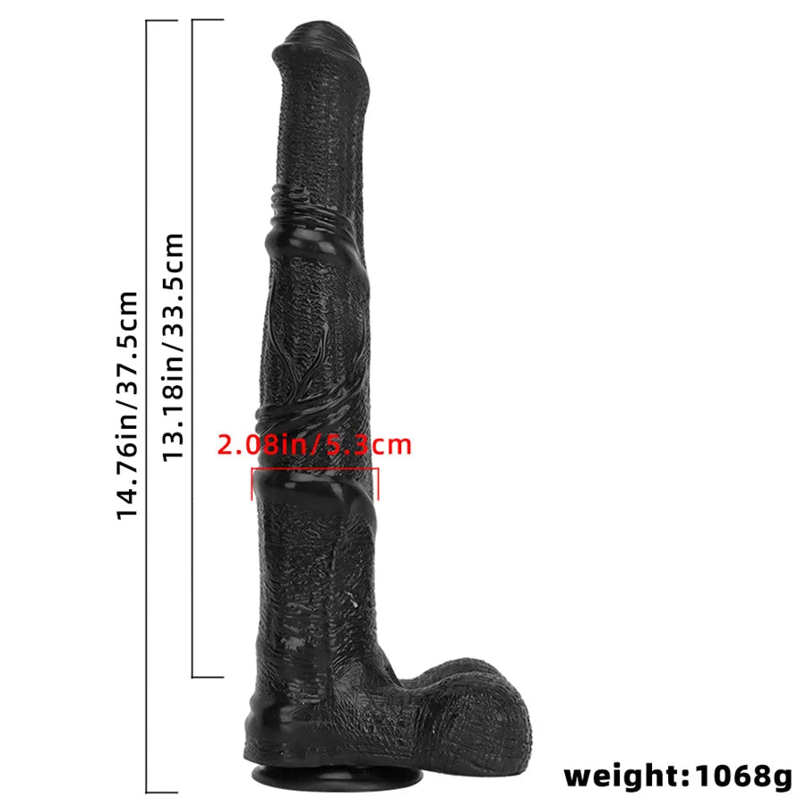 Dildo Ngựa Đen 35cm Silicone Lớn Thực Tế Fantasy Điên Rồ