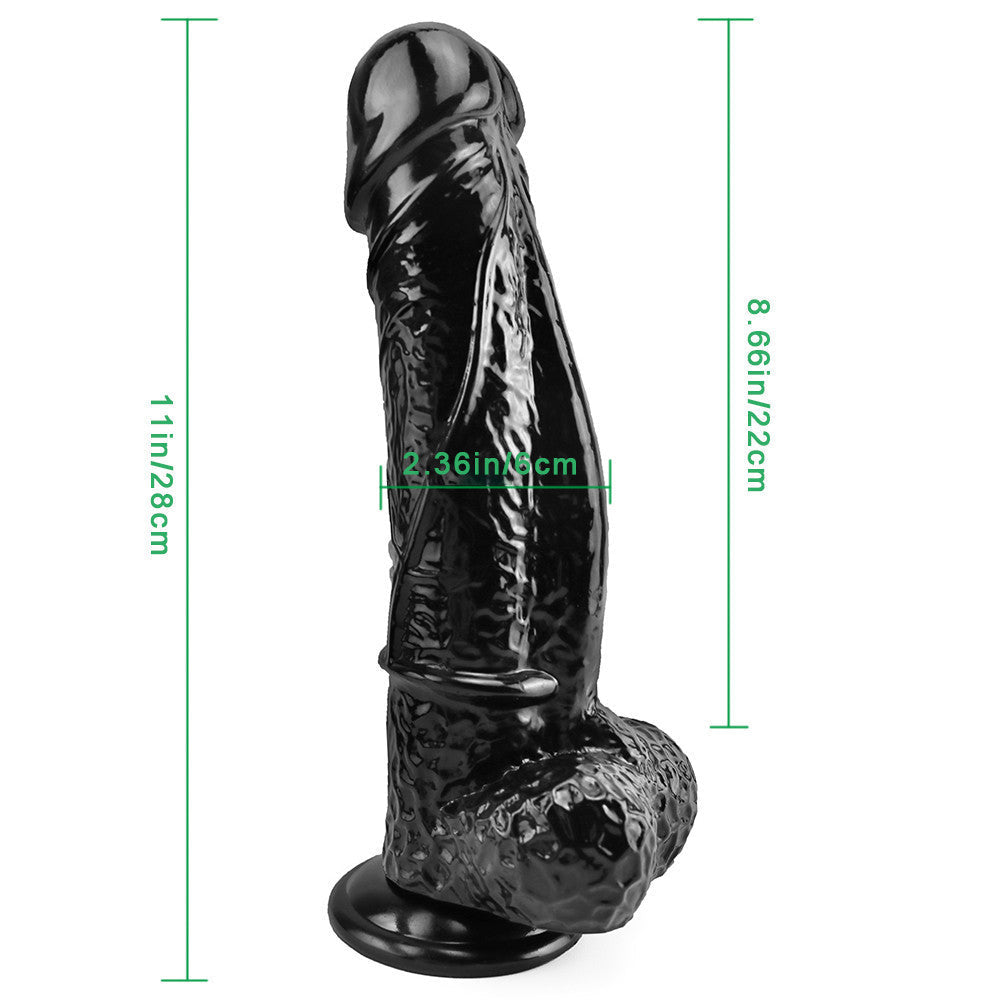 Big Black Dildo 11Inch PVC 28cm Dày Lớn Khủng