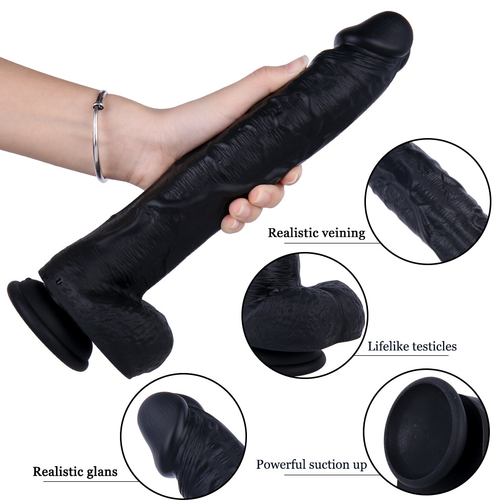 11 Inch Dildo Cong G Đen Silicone Gợi Cảm Đỉnh Cao