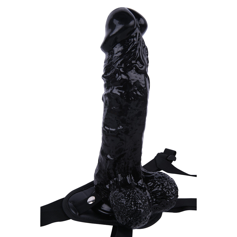 Đai Đeo Dildo Đen 12 Inch Khổng Lồ Thực Tế