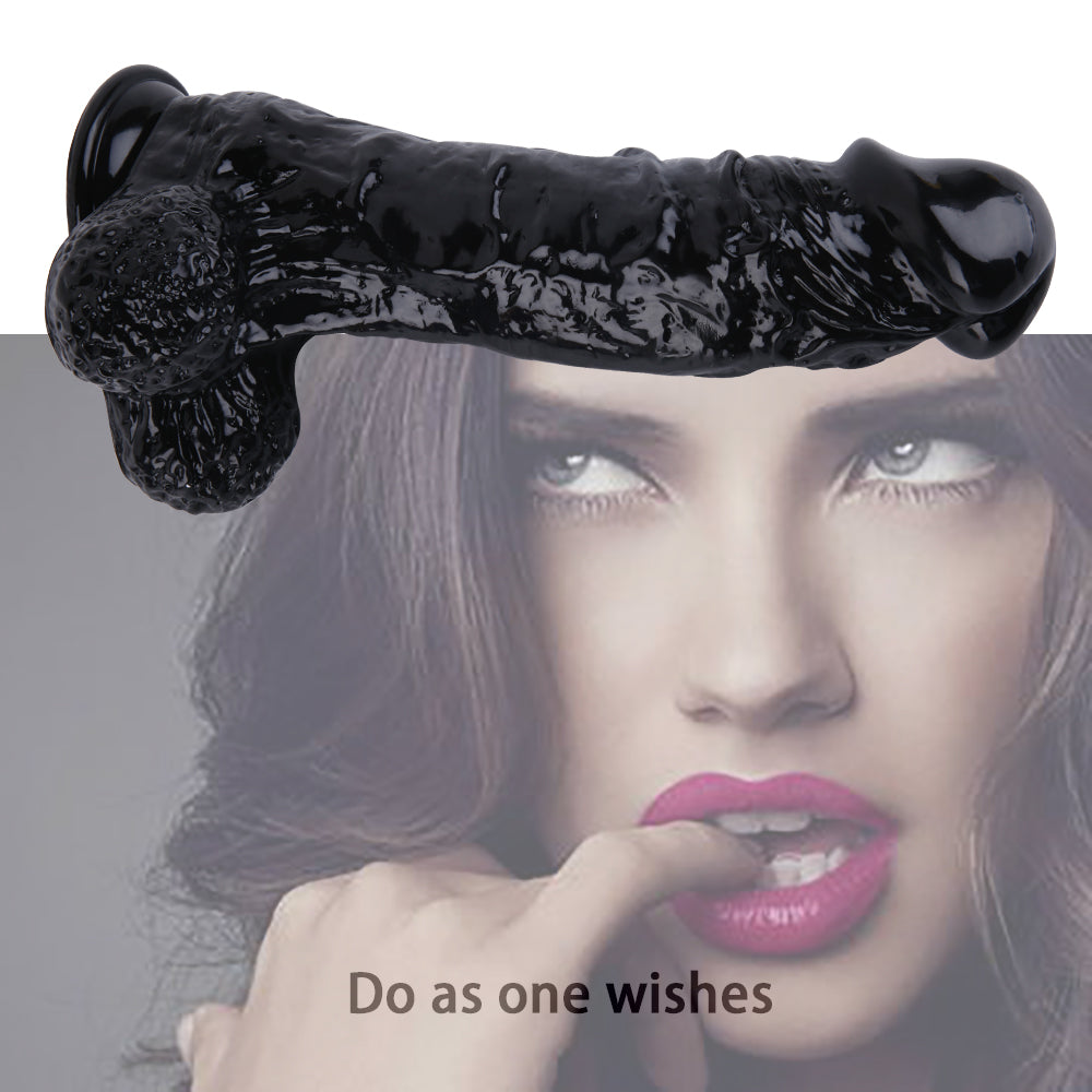 Đai Đeo Dildo Đen 12 Inch Khổng Lồ Thực Tế