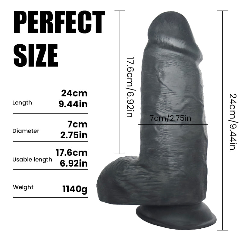 Dildo Đen Khổng Lồ 25cm Dày Siêu Thực Hấp Dẫn