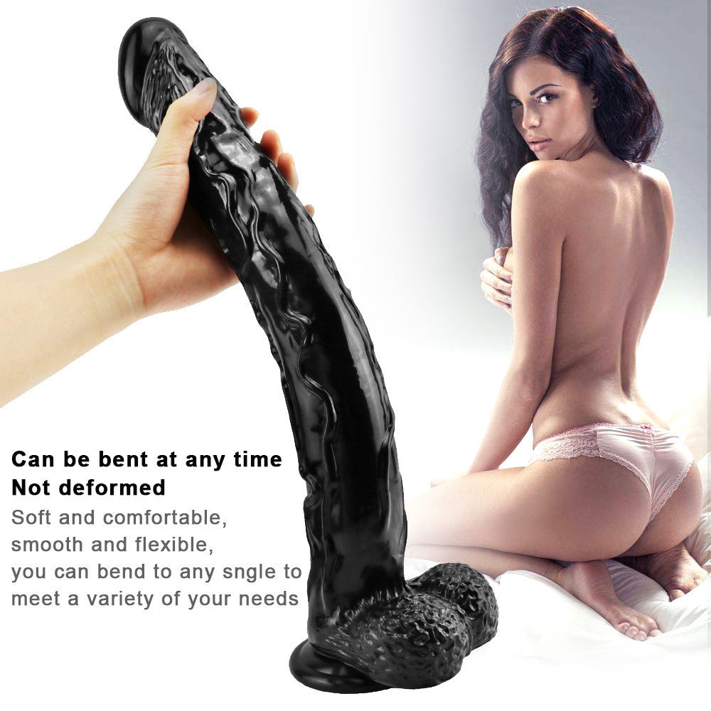 Black Mamba Dildo 40cm Dài Mỏng Hút Đáy Khổng Lồ
