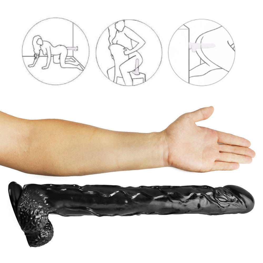 Black Mamba Dildo 40cm Dài Mỏng Hút Đáy Khổng Lồ