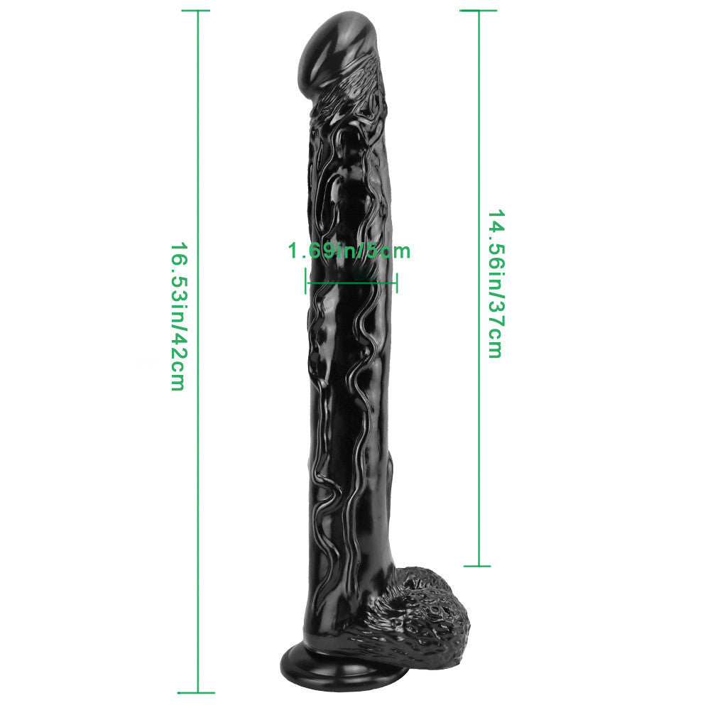 Black Mamba Dildo 40cm Dài Mỏng Hút Đáy Khổng Lồ