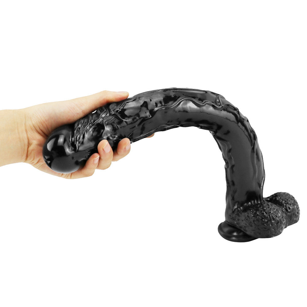 Black Mamba Dildo 40cm Dài Mỏng Hút Đáy Khổng Lồ