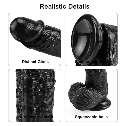 Dildo Realistic Đen 25cm Lớn Chi Tiết Mạnh Mẽ Khoái Cảm Chân Thực
