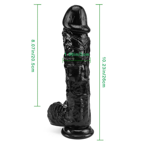 Dildo Realistic Đen 25cm Lớn Chi Tiết Mạnh Mẽ Khoái Cảm Chân Thực