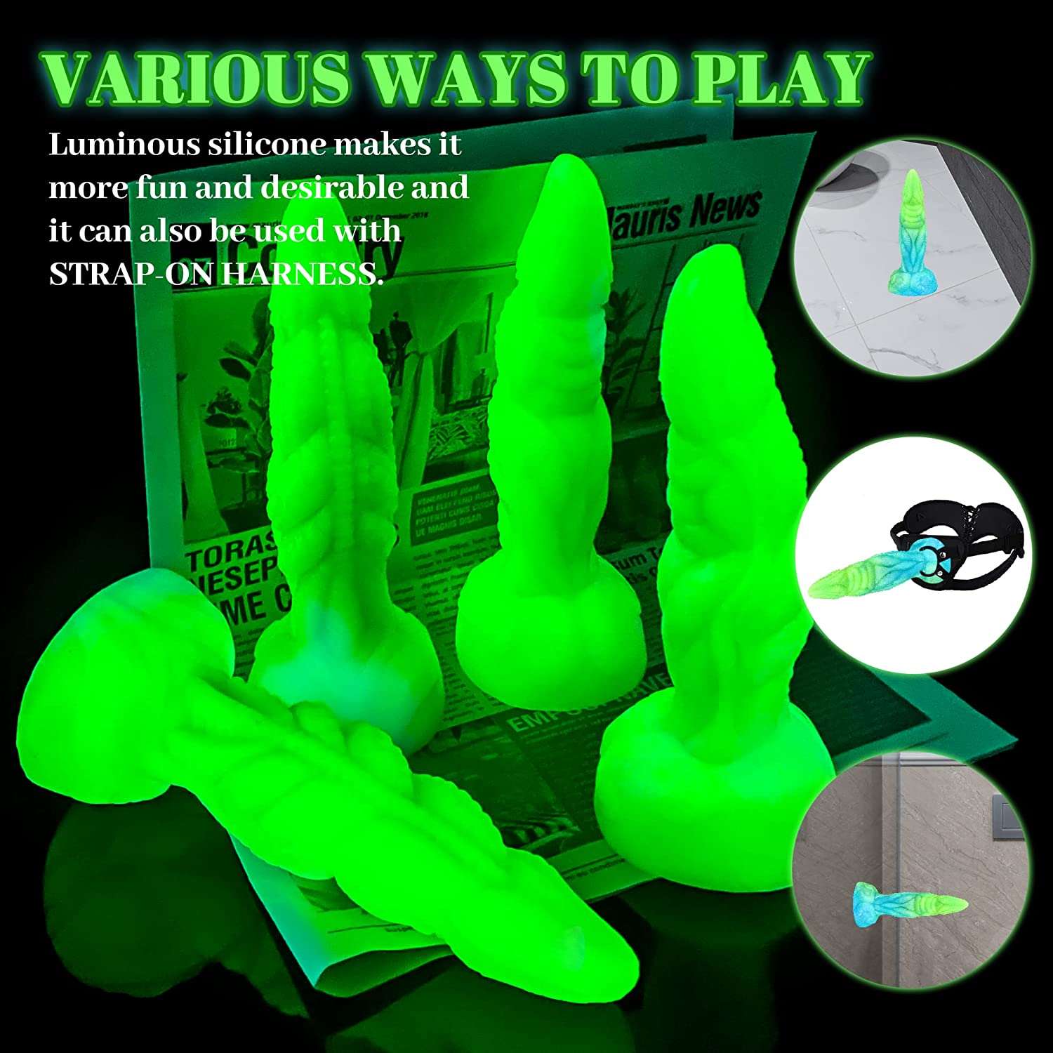 Dildo Rồng Xù Lưỡi Lục 20cm Khổng Lồ Thú Vị Điên Rồ