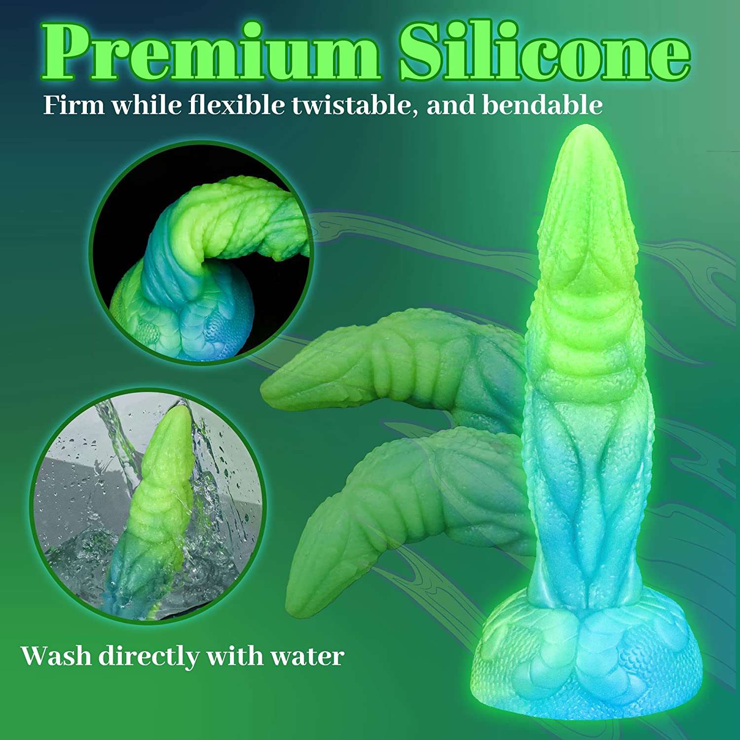 Dildo Rồng Xù Lưỡi Lục 20cm Khổng Lồ Thú Vị Điên Rồ