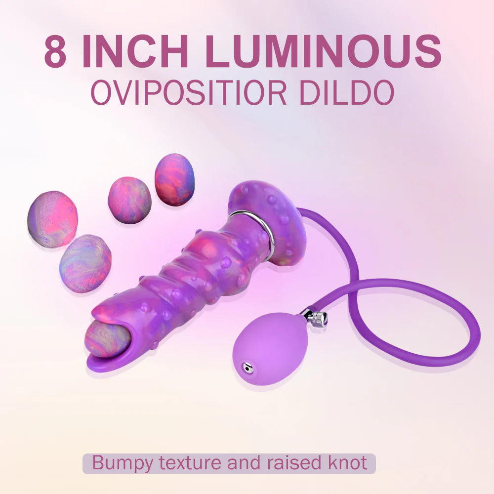 Dildo 8 Inch Knot Phát Sáng Trứng Fantasy Độc Đáo