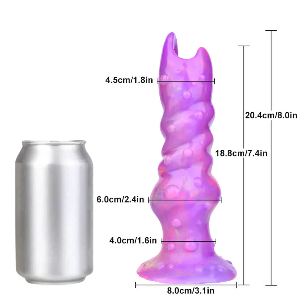 Dildo 8 Inch Knot Phát Sáng Trứng Fantasy Độc Đáo