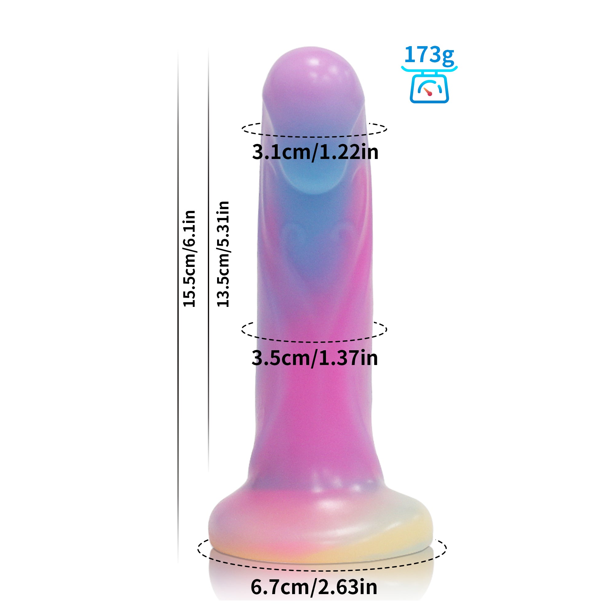 Dildo Hậu Môn 15cm Silicone Sáng An Toàn Đêm Đam Mê