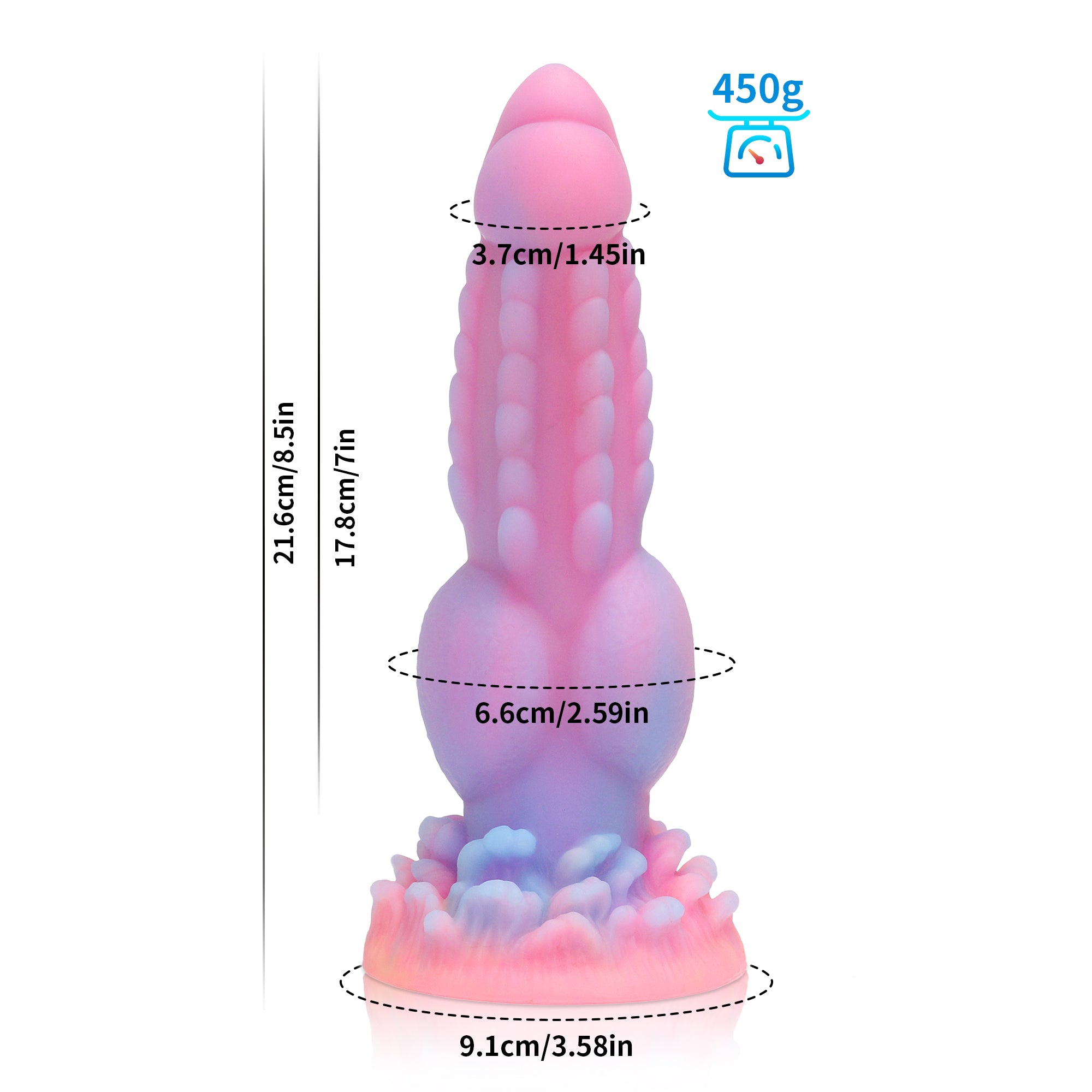 Dragon Knot Dildo Xanh Phát Sáng Ảo Diệu Thăng Hoa