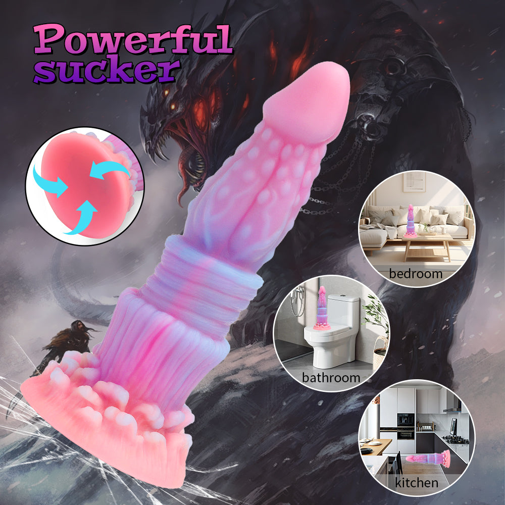 Dildo hậu môn Monster Glow 18cm đen siêu lớn sáng