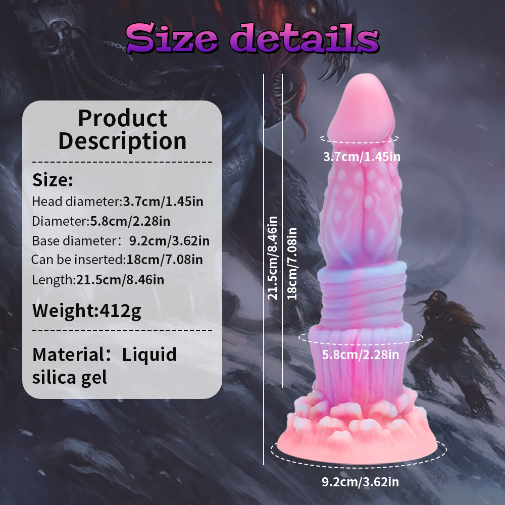 Dildo hậu môn Monster Glow 18cm đen siêu lớn sáng