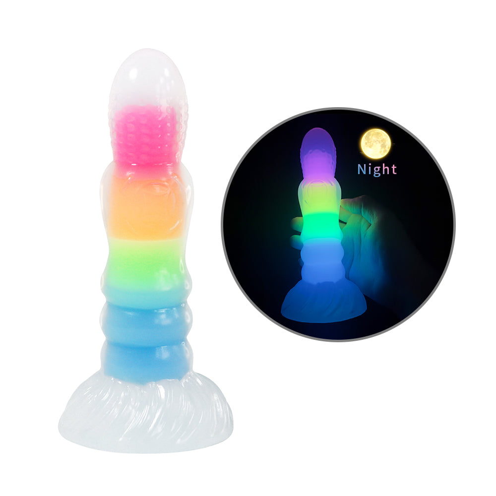 Dildo Rainbow Fantasy Silicone Phát Sáng Kỳ Ảo Ban Đêm Mê Hoặc