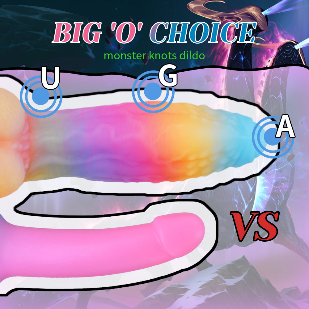 Rainbow Glow Dildo Monster 23cm Phát Sáng Huyền Ảo