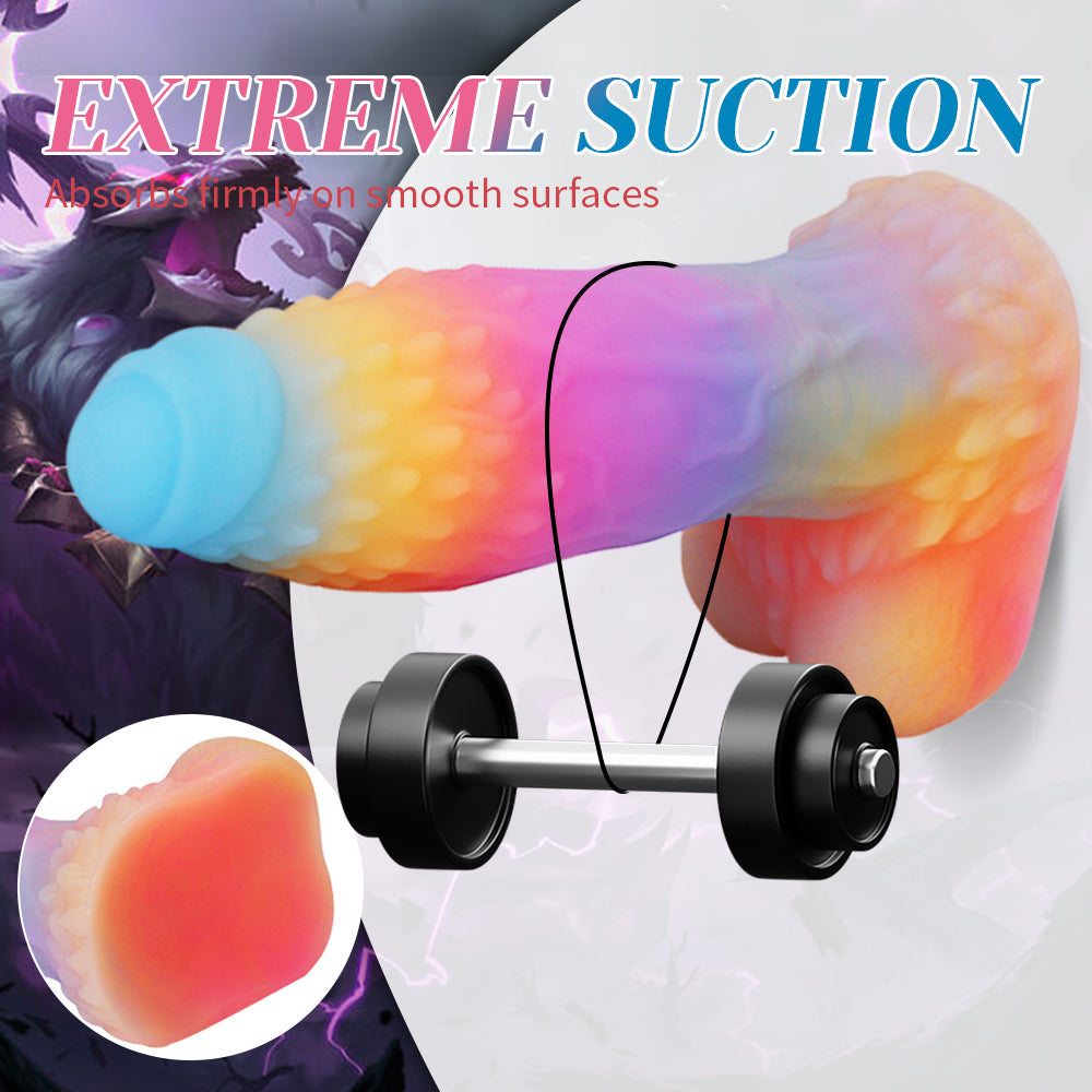 Rainbow Glow Dildo Monster 23cm Phát Sáng Huyền Ảo