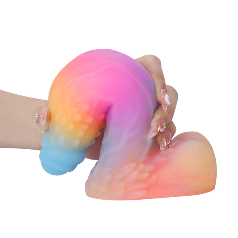 Rainbow Glow Dildo Monster 23cm Phát Sáng Huyền Ảo