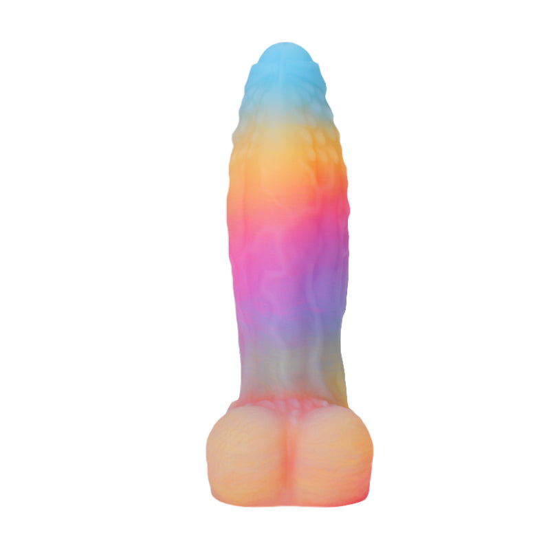 Rainbow Glow Dildo Monster 23cm Phát Sáng Huyền Ảo