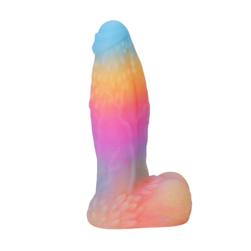 Rainbow Glow Dildo Monster 23cm Phát Sáng Huyền Ảo